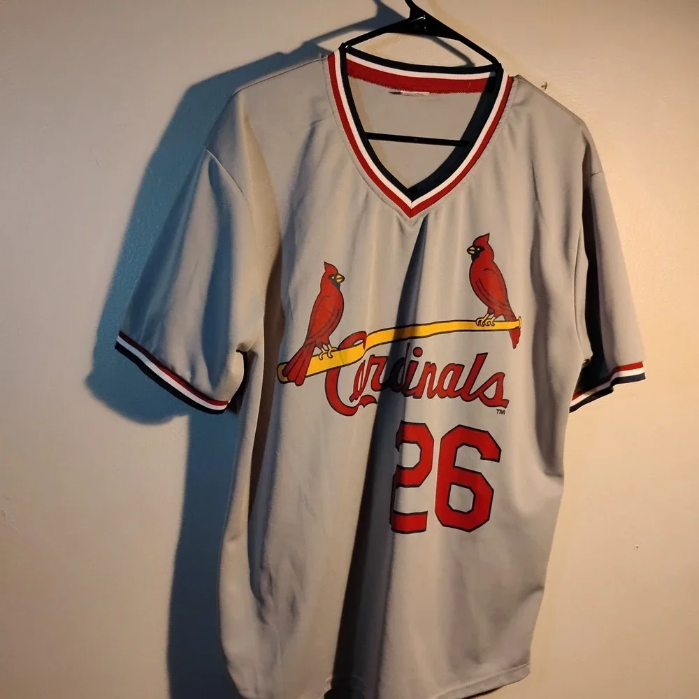 St Louis Cardinals: #26 PENA GREY PULLOVER S/S/ SHIRT: ADULT XL